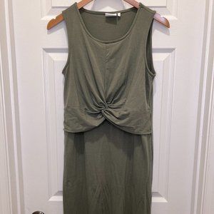 Mamalicious Maternity Nursing Dress - Army Green